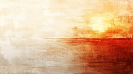 Fototapeta premium A serene abstract landscape featuring warm hues of orange and soft beige, evoking the beauty of a sunset over calm waters.