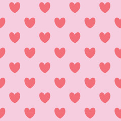 Little black hand drawn hearts pattern on pink background. Rose and pink nursery colors cute simple design for scrapbooking wallpaper textile craft paper.