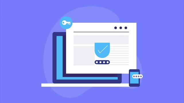 Website passwords protect login, passkey mobile authenticator app cyber security technology concept. Prevent hacking and unauthorised access.