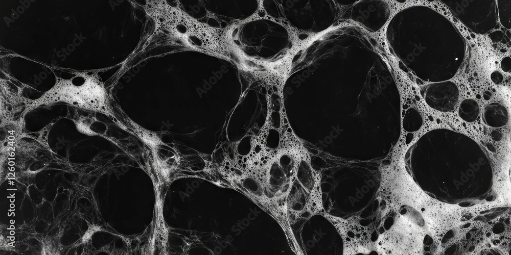 Fototapete Mottled grayscale texture with sharp distinct edges and dark shadows over a black background