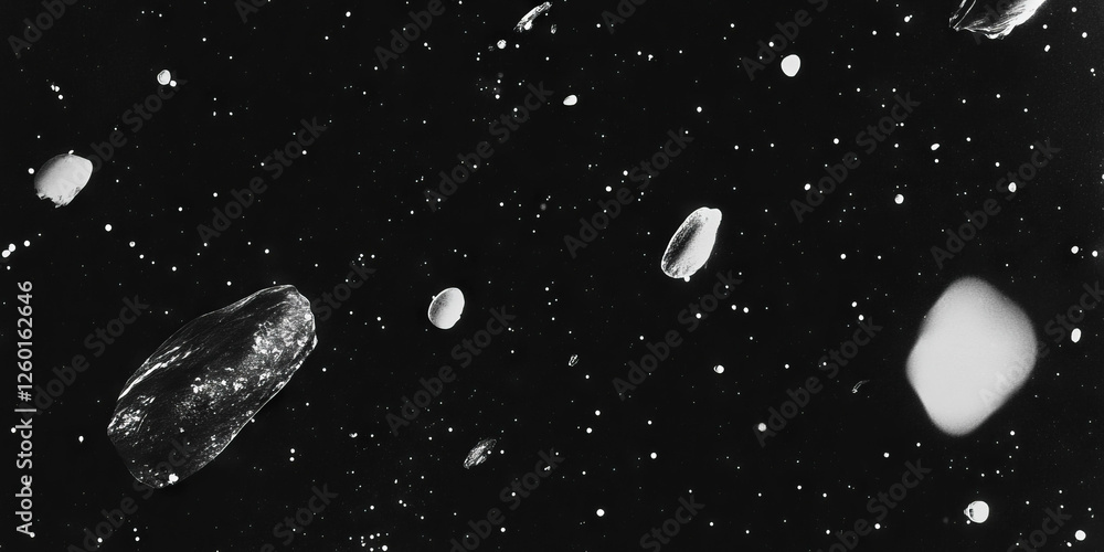 Aufkleber Mottled grayscale texture with sharp distinct points and deep shadows on a black background