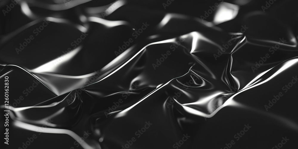 Poster Mottled grayscale texture with sharp irregular edges and light highlights on a black background
