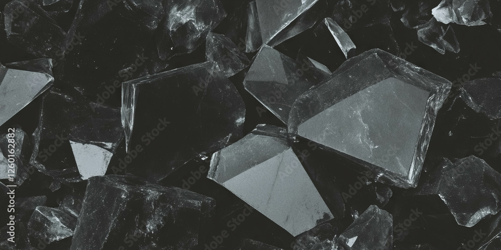 Aufkleber mottled grayscale texture with sharp edges and highlights on a black background