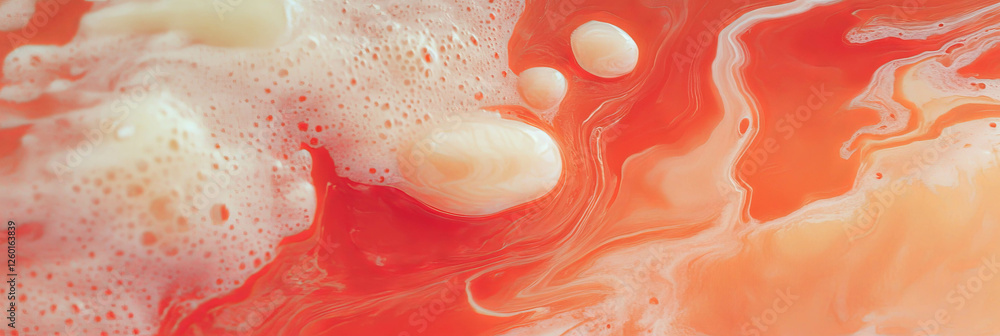 Poster Mottled red and beige texture with smooth areas and soft light creating a serene atmosphere