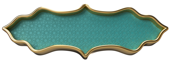 Elegant Teal and Gold Ornate Frame - Decorative Design Element
