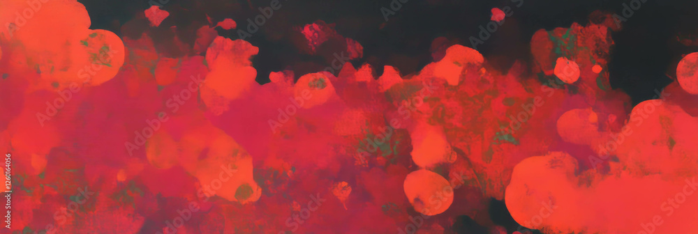 Poster vibrant mottled textures of red and orange create a striking visual experience in artwork