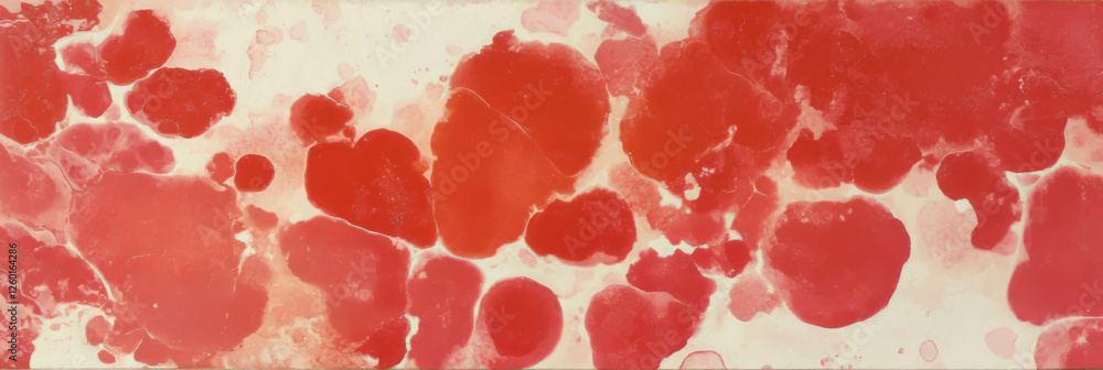 Poster Mottled red and white texture with speckled patterns and soft diffused light
