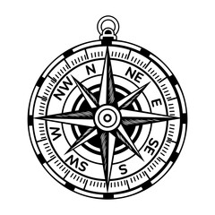 A sketchy style icon of sailor compass © creativestall