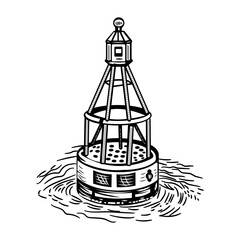 A vintage style icon of an old buoy