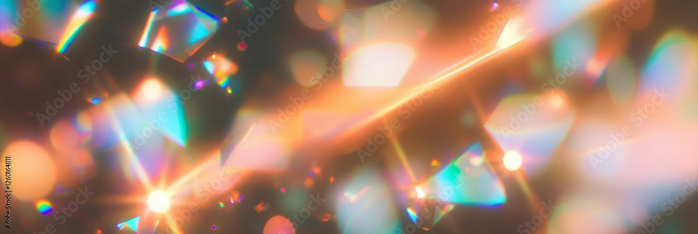 Poster captivating texture of crystal flares showcasing varied shapes and luminous highlights