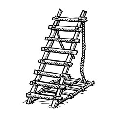 A sketchy style icon of rope ladder