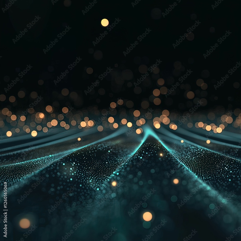 Poster abstract visualization of a digital-first organization virtual space graphic digital environment aer