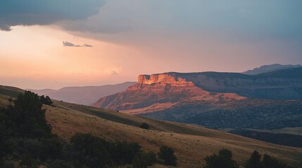 Fototapeta premium Sunset Canyon Cliffs Landscape Western Dramatic