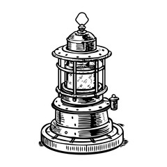 A vintage style icon of an old signal lamp