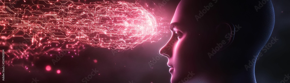 Poster illuminated hacker's mind digital realm artistic visualization abstract environment close-up view cy