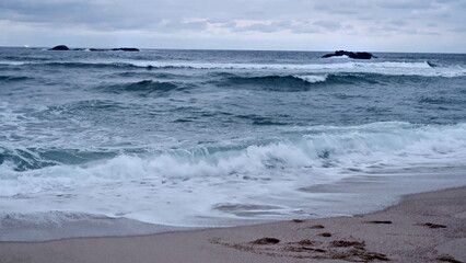 안개 낀 강릉 바다