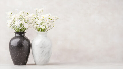Elegant comparison of a granite funeral vase and a marble memorial sculpture, symbolizing respect and remembrance in memorial art.
