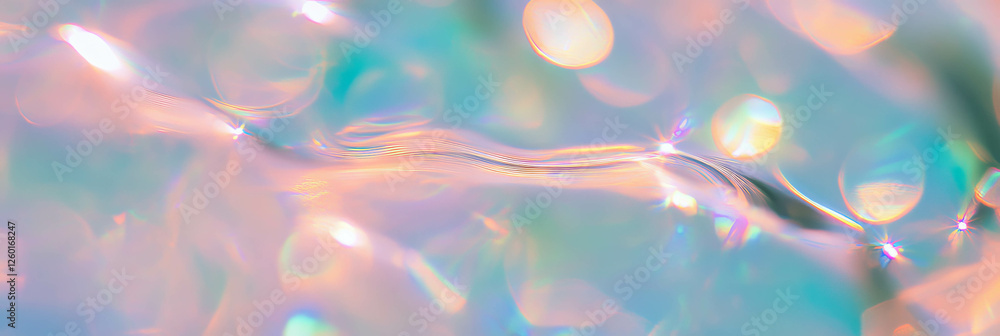 Aufkleber Soft organic bokeh shapes create a mesmerizing texture with flowing lines and gentle shimmer