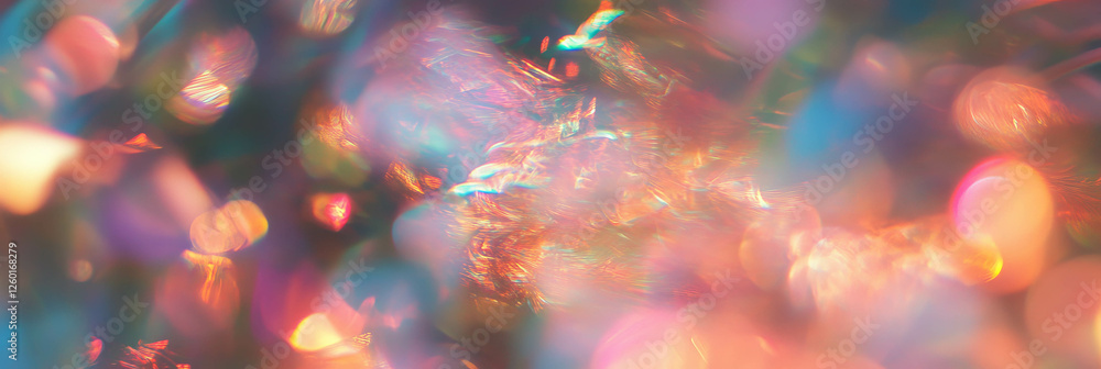 Fototapete Shimmering organic bokeh shapes with flowing lines and soft diffused textures