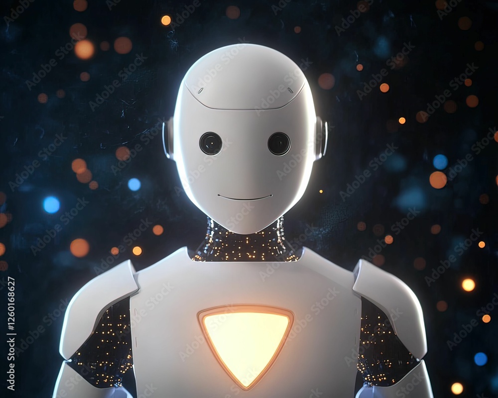 Poster ai-driven cyber security robot virtual realm digital futuristic environment close-up innovative tech