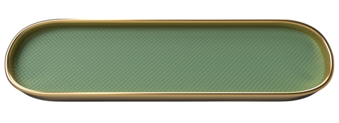 Abstract Green and Gold Oval Frame - Modern Geometric Design Element