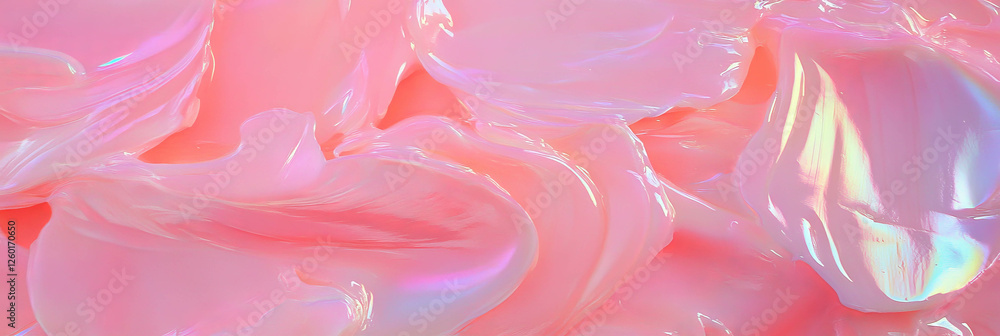 Poster textured pale iridescent pink gel with smooth and colorful appearance creates a unique visual effect