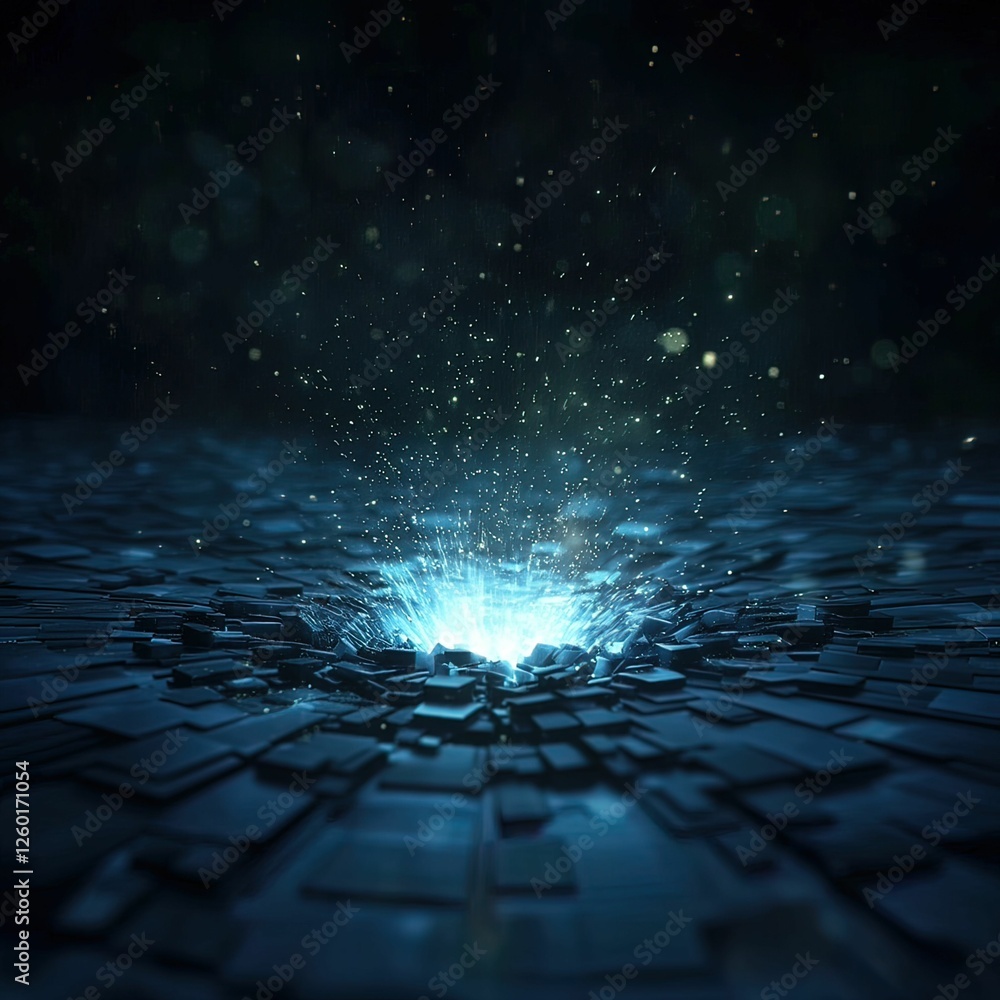 Poster massive data leak visualization digital realm graphic compressed environment abstract viewpoint digi