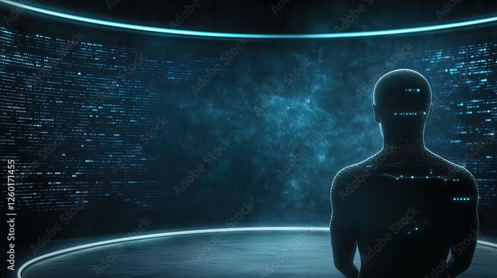 Poster futuristic cyber security hub digital realm concept high-tech environment immersive viewpoint data p