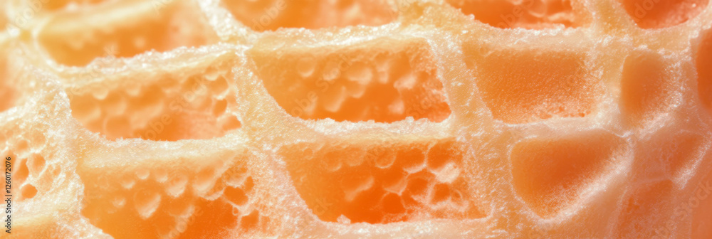 Poster Pale yellow cone wafer with delicate texture and small squares of pattern