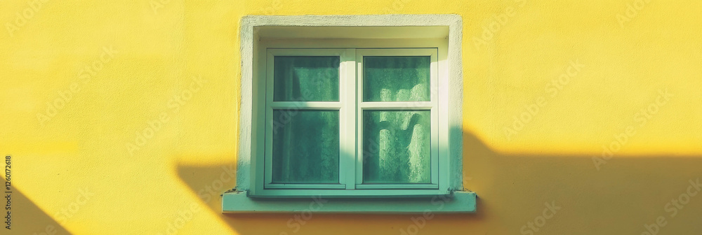 Poster Pastel yellow wall texture with subtle grunge patterns and soft shadows in serene light