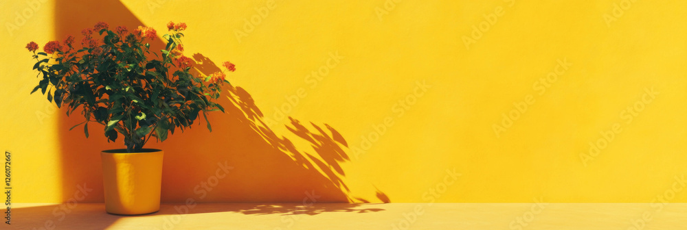 Aufkleber soft pastel yellow wall texture with subtle grunge patterns and shadows on a sunny day