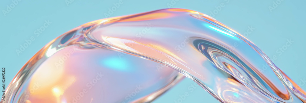 Poster elegant clear gel texture with smooth surface and lens-like light refraction and reflections