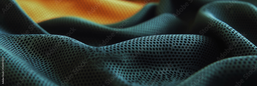 Poster Exploring the textures of perforated nylon suede and matte brass with textured slate finish