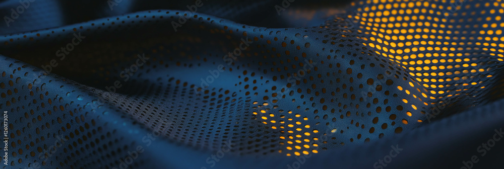 Poster exploration of perforated nylon leatherette with matte zinc and textured shale features