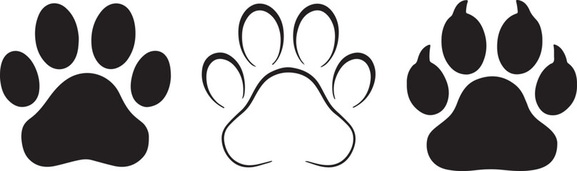 Three Different Animal Paw Prints for Design Inspiration