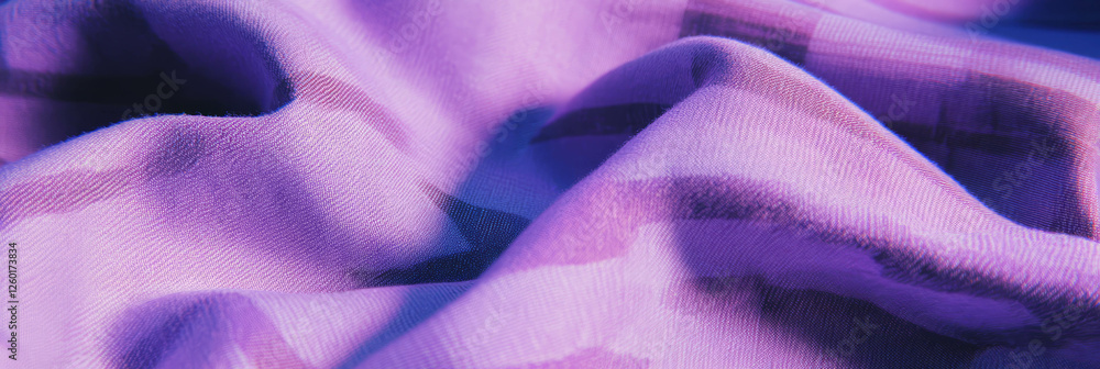 Aufkleber elegant purple plaid tablecloth showcasing soft texture and intricate patterns for decor