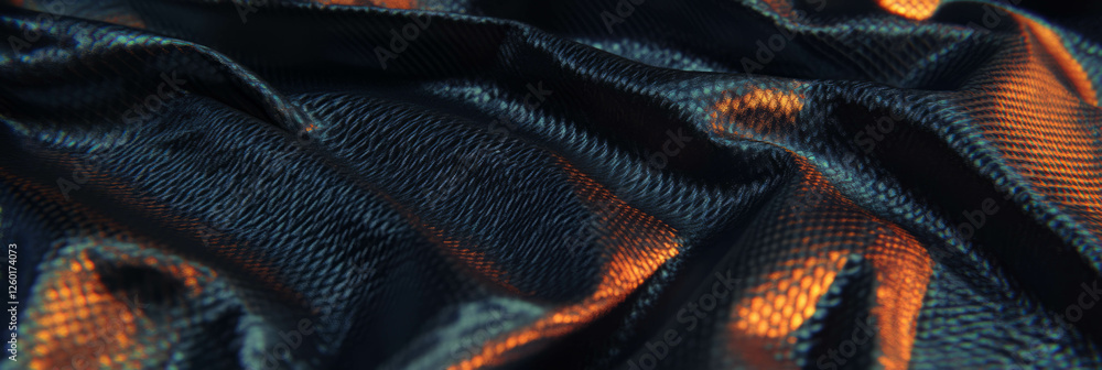 Poster textured surfaces of quilted nylon and brushed copper create dynamic visual appeal