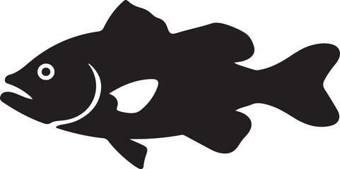 Simple Silhouette of a Fish, Ideal for Design or Print