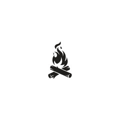Black White Campfire Vector design