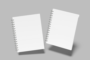 elegant a5 spiral notebook blank mockup