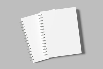 elegant a5 spiral notebook blank mockup
