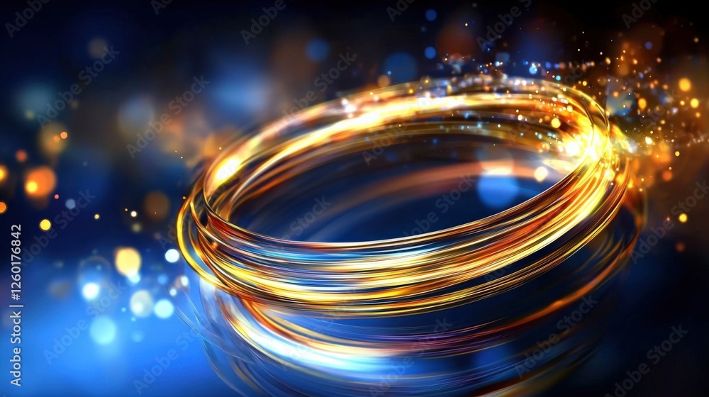 Poster dynamic light swirls abstract imagery digital art illuminated background close-up view energy and mo