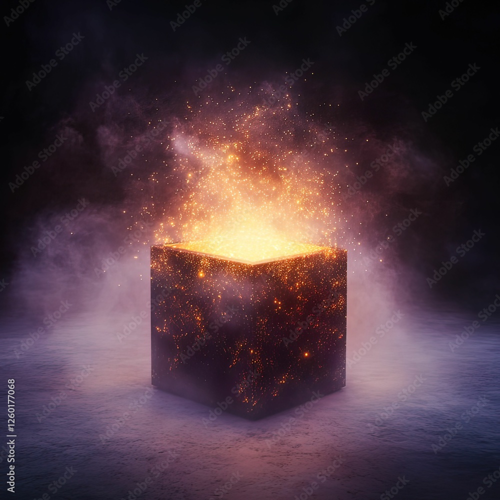 Aufkleber digital pandora’s box opening virtual realm digital mystical environment dynamic perspective unveili