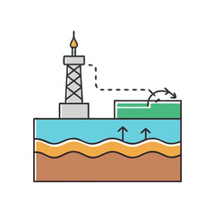 Fototapeta premium hydraulic fracturing icon, hydraulic fracturing vector illustration-simple illustration of hydraulic fracturing, perfect for hydraulic fracturing logos and icons