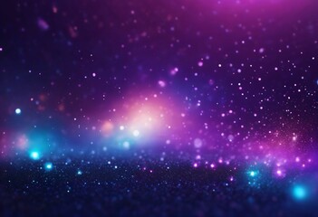 Fototapeta premium Cosmic-inspired gradient with deep purples, blues, and glowing star-like particles, high-resolution 