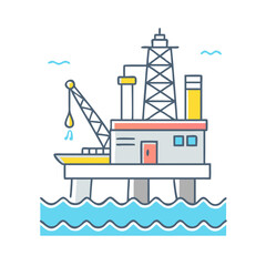 Fototapeta premium offshore platform icon, offshore platform vector illustration-simple illustration of offshore platform, perfect for offshore platform logos and icons