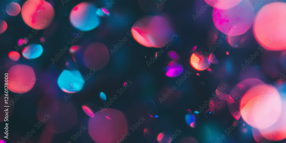 Aufkleber subtle sparkling effect of scattered bokeh lights on black background creates a dreamy atmosphere