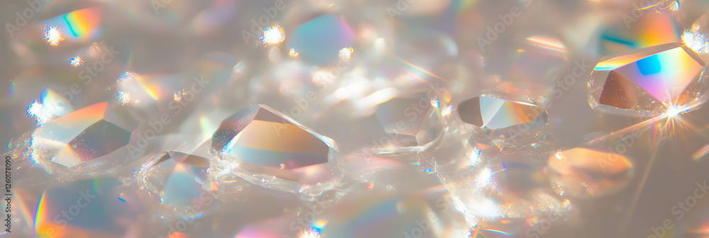 Poster scattered small crystal flares create a soft light and sparkling effect