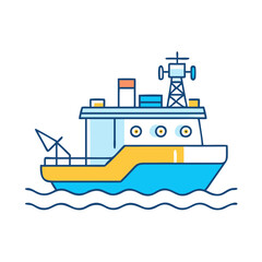 offshore support vessel icon, offshore support vessel vector illustration-simple illustration of offshore support vessel, perfect for offshore support vessel logos and icons