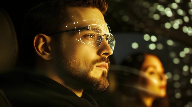 Ai vehicle hijacking scenario urban night hyperrealistic image technology concept dramatic lighting